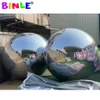 Décorations de Noël Géant Double couche PVC suspendue Ball de miroir disco gonflable Ballon de sphère réfléchissante miroir argenté pour décoration d'événements 231115