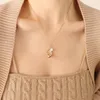 ペンダントネックレス幾何学的模倣真珠デザイン小さなシンプルキューバリンクネックレス女性女性インスレススチールハワイアンジュエリー
