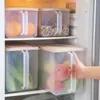 Organizador de automóviles Caja de preservación de plástico cubierta Refrigerador Fruta Hogar Sello rectangular Almacenamiento de vegetales