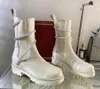 Luksusowa okrągłe głowica Rhinestone Loose Cream Sole Martin Boots Waterproof Platform Gruba podeszwa dodaje odchudzanie i wszechstronne buty modowe dla kobiet EU35-42 z pudełkiem