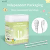 Cotton Swab New 200pcs Box Secure Bamboo Baby Cotton Swab Wood Sticks Soft Cotton Buds Cleaning of Ears Tampons Pampons Health BeautyL231117