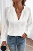 Women's Blouses AYUALIN Vintage Long Sleeve Summer Casual Elegant Ladies Blusas Boho Beach Hollow Out Lace Blouse Shirt For Women Top