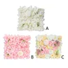 Fleurs Décoratives 38Cmx38cm Fleur Artificielle Panneau Mural Écran Soie Rose Floral Fond Pour Mariage En Plein Air Intérieur Partie Scène Décor