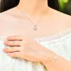 中国工場ホットセールクラシックカスタムジュエリー14Kリアルゴールドダイヤモンドバゲッツハート女性のためのネックレス