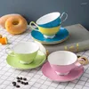 Cups Saucers 180 Ml High Quality Bone Porcelain Coffee Color Ceramic On-glazed Advanced Tea And Sets Luxury Gifts