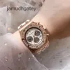 Reloj de lujo suizo AP Royal Oak Offshore Series 26231 o reloj de pulsera de maquinaria deportiva de ocio a la moda con diamantes de oro rosa para mujer