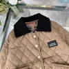 Nowa bawełniana kurtka dla dzieci Designer Designer Rozmiar 110-160 Diamentowy wzór chłopca kratowy podszewka Girl Płaszcz Nov15