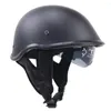 Motorradhelme Mattschwarz Open Face Half DOT Drop Down Sonnenblende M