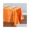 طاولة قطعة قماش rec satin tableloth تراكب الزفاف عيد الميلاد عيد ميلاد استحمام عيد ميلاد ديكور المنزل تناول الطعام 220513 إسقاط تسليم gard dhmvm