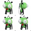 Backpacks Alien Invader Zim 3D Eyes Robot Gir Cute Plush Backpack Bag Xmas 14 Inches High Quality Gift For Children 230509 Drop Deli Dhghh