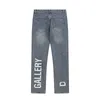 Designer Gallery American High Street Loose Blue Straight Letter Print Jeans Denim-Hosen