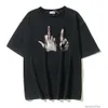 デザイナーファッション服ラグジュアリーティーTシャツトレンドBRハイストリートビンテージラップシンガーASAP ROCKY SAMY STYLEジェスチャーウォッシュショートスリーブTシャツ