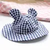 Chien vêtements rétro oreille Plaid ombre réglable chat accessoires Sunhat Pet chapeau casquette soleil protection