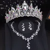 Wedding Jewelry Sets Luxury Crown Bride for Women Tiaras Set Choker Necklace Earring Prom Bridal Costume Accessories 231116