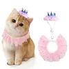 Hundebekleidung Bequemer rosa Tutu-Rock Haustierkostüm Geburtstagsfeier Kätzchen Katzenkleid mit Krone für den Urlaub