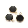 Charmes pierres rondes naturelles pendentif Turquoise noir Agate Quartz tacheté pour la fabrication de bijoux collier à faire soi-même boucles d'oreilles accessoires