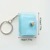 Porte-clés 1/2 pouces PO PVC Paillettes Transparent Autocollant Nom Porte-carte Portable 16 poches Sac d'affaires
