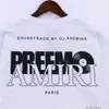 Designer de moda roupas de luxo camisetas Amires na moda carta registro impressão rua hip hop primavera / verão solto homens mulheres manga curta t-shirt