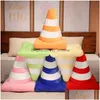 Coussin / Coussin d'oreiller décoratif Coussin décoratif Simation Traffic Cone Peluche Creative Peluche Jouet Construction Signe Poupée Enfants Garçons Route DH0Pz