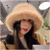 Casquettes de balle Big Fluffy Fausse Fourrure Chapeau de godet pour les femmes de luxe en peluche pêcheurs chaud pêcheur d'hiver Colorf et magnifique livraison directe F Dhsfy