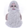 Cosplay Wigs Soowee Christmas gift Santa Claus wig and beard synthetic short hair role-playing wig men's white hair accessories 231116