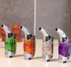 Latest Plastic Torches torch Jet lighter 4 Colors Windproof Butane flame Refillable Micro Culinary Cigarette lighters Cigar igniter