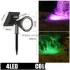 Tuindecoraties Tuindecoraties 7Led Solar Gazonverlichting Outdoor Landschap Spotlights Ip65 Waterdichte Verbeterde Aangedreven Wandlamp V Dhiwm