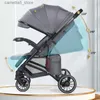 Poussettes # Bébé chariot assis et couché léger pliable bidirectionnel bébé poussette absorbant les chocs Simple nouveau-né bébé voiture haute vue poussette Q231116