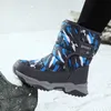 Sapatos infantis botas de algodão crianças lã engrossado sapatos de algodão quente à prova dwaterproof água grandes botas infantis antiderrapantes botas de neve