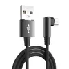 3A USB Micro Cable 90 degrés Cordon de chargeur de câble de données Elbow pour les accessoires de téléphone portable intelligent mobile Câble USB de charge rapide