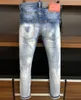 Jeans masculinos DSQ2 Coolguy Jeans Hip Hop Rock Moto Design Azul DSQ Jeans Pant angustiado Denim Denim DSQ2 Jeans 612