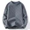 Men's Sweaters Autumn Winter Fashion Plaid Mens Knit Pullovers Solid Color Slim Men Knitted Sweater Thick Warm Male O-Neck