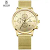 Montres-bracelets Megir Design de mode chronographe en acier inoxydable montre-bracelet de sport pour hommes 2011