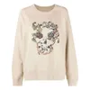 23秋の女性のパーカースウェットシャツZadig Voltaire Skull Colored Gold and Silver Thread Embroidery Brushed Fleece Women's Round Neck Seater