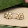 Designer Earring For Woman Fashion Brand stud Earing Letter Double G Diamond Pearl Gold Hoop earring ggity Heart Women Trend earrings iuiioyu