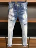 Jeans masculinos DSQ2 Coolguy Jeans Hip Hop Rock Moto Design Azul DSQ Jeans Pant angustiado Denim Denim DSQ2 Jeans 612