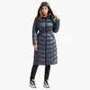 Parkas en duvet pour femmes SANTELON hiver coupe-vent imperméable longue à capuche Parkas femmes épais chaud doudoune vestes manteaux avec ceinture vêtements d'extérieur mode 231115