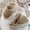 Designer Snow boots slippers Sheepskin Mules Women Mini Platform Slip-on Shoes Ankel Booties