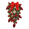 Decorative Flowers Outdoor Christmas Wreath Year Decorations Flower Garland Merry Upside Down Tree For Shop Garden Fireplace