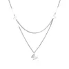 Pendant Necklaces FYSARA Stainless Steel 2 Layers Matte Butterfly Zircon Charms Chain Choker Necklace For Women Fashion Fine Jewelry