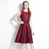 Boutique Women Jacquard klänning ärmlös västklänning 2024 Autumn Winter Dresses High-end Elegant Lady Dress Ol Party Dresses