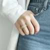 2023 anelli a fascia impilati eterni di alta qualità, gioielli con anello da tennis in argento con diamante quadrato