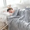 Cobertores de algodão musselina xadrez cobertor verão folha de cama gaze colcha capa para cama de casal sofá adulto escritório nap dormir lance cobertores 231116
