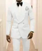 Men's Suits Blazers Custom Made Groomsmen White Pattern Groom Tuxedos Shawl Lapel Men 2 Pieces Wedding Man JacketPantsTie C922 231115