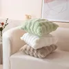 Almohada nórdica de gama alta de piel de imitación toscana, 45x45cm, funda acogedora y esponjosa, asiento/espalda de sofá
