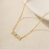 Kedjor Creative Mom Letter Necklace For Women's Mother's Day Cubic Zirconia Ladies rostfritt stål smycken gåva