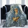 Filtar jungfru Mary filt Our Lady of Guadalupe Flanell Filt varma gåvor till mamma mysig fuzzy kast soffa soffa sängkläder vardagsrum 231116