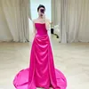 Pink Prom Evening Dress Women Niche Rose Red Tube Top Strapless Sexy Gown Party Mermaid Dress Bridal