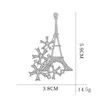 Broches Paris Eiffel Tower Pins for Women Crystal Flower Broche Party Dress Sacer Charm Craft Jewelry Collar Broche Pin Presente