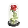 Fiori decorativi Bellissimo LED alimentato a batteria Bottiglia di vetro rosa String Light Regalo di compleanno Decorazione domestica Lampada da scrivania Romantica